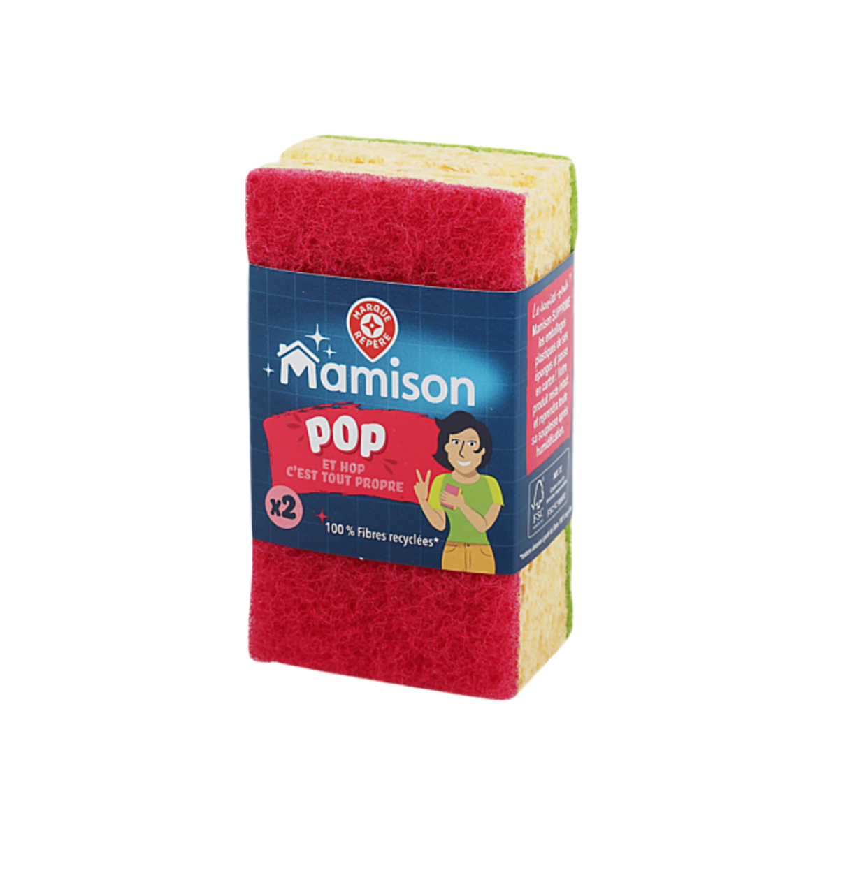 Éponges grattantes Mamison Couleurs pop x2
