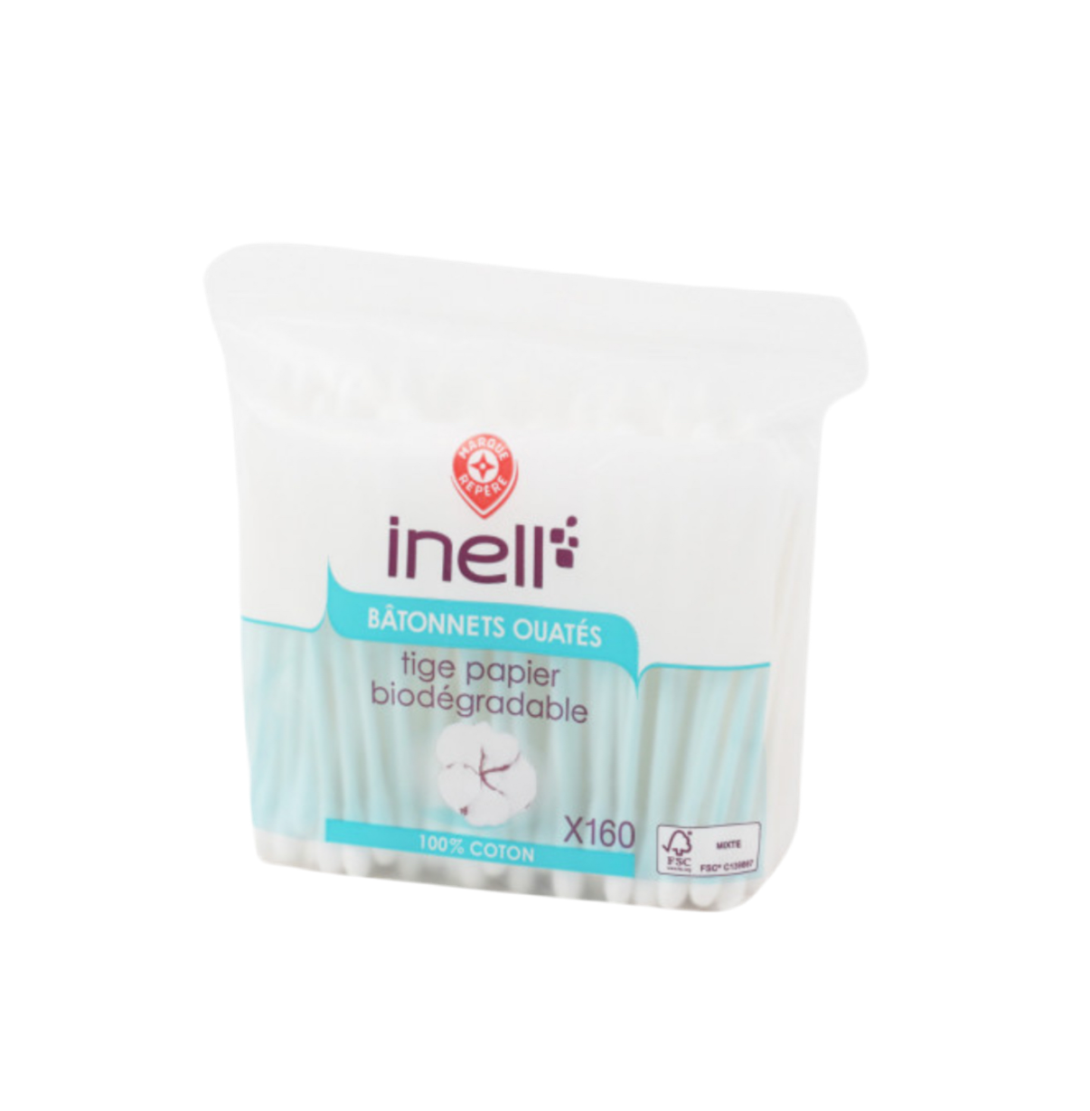 Coton-tiges Inell Recharge Tiges papier x 160