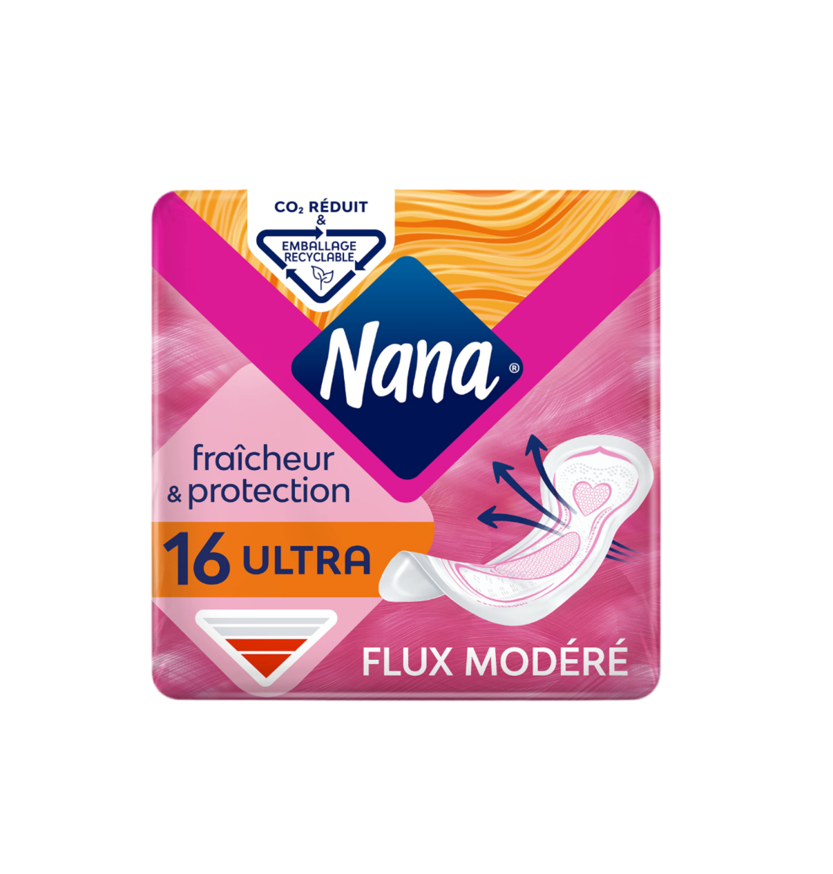 Serviettes hygiéniques Nana Ultra Régulier x16