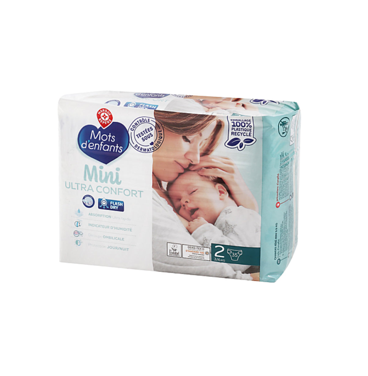 Couches bébé Mots d'Enfants Mini T2 3/6kg x35 changes