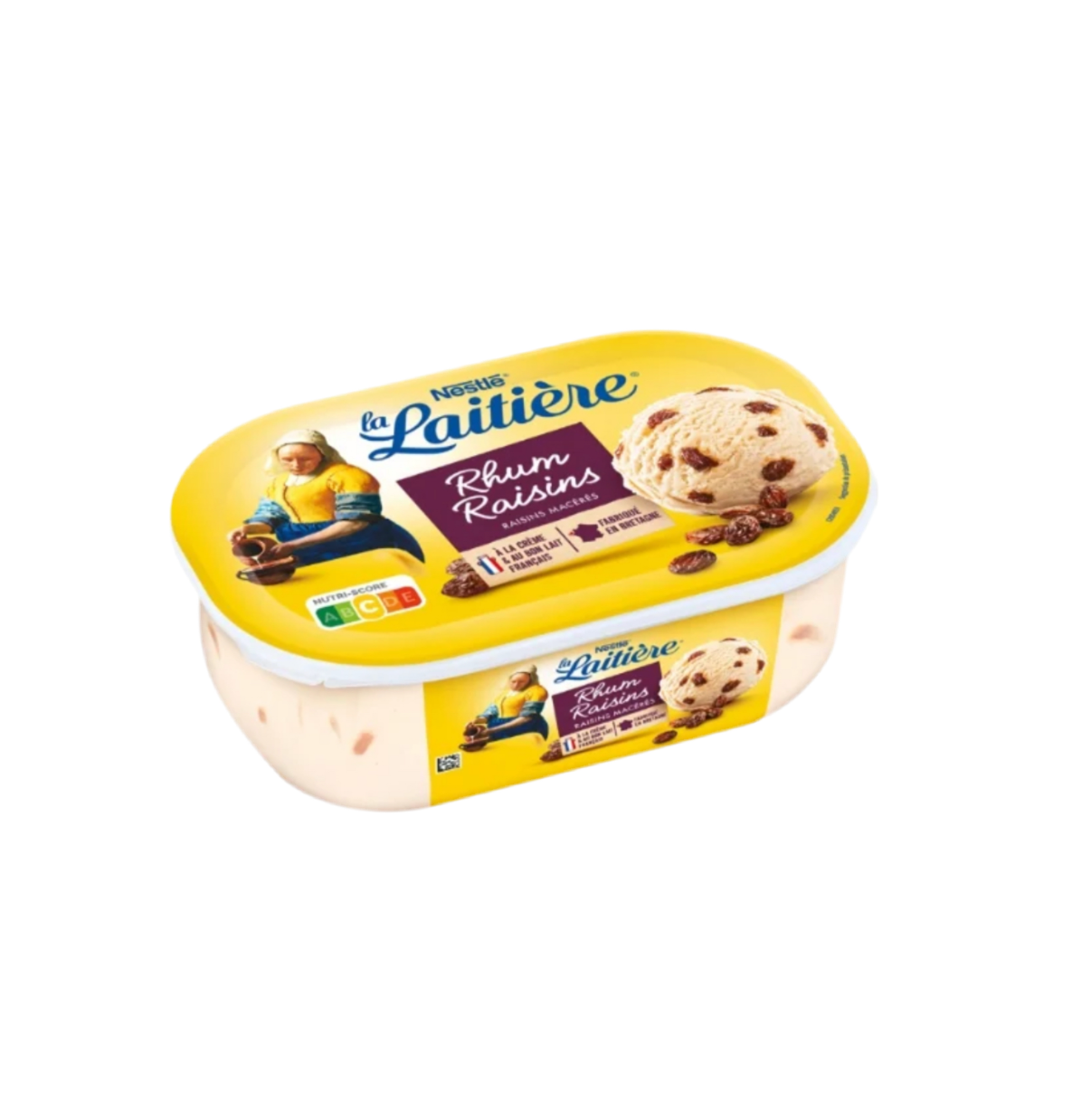 Crème Glacée la Laitière  Rhum Raisins - 490g