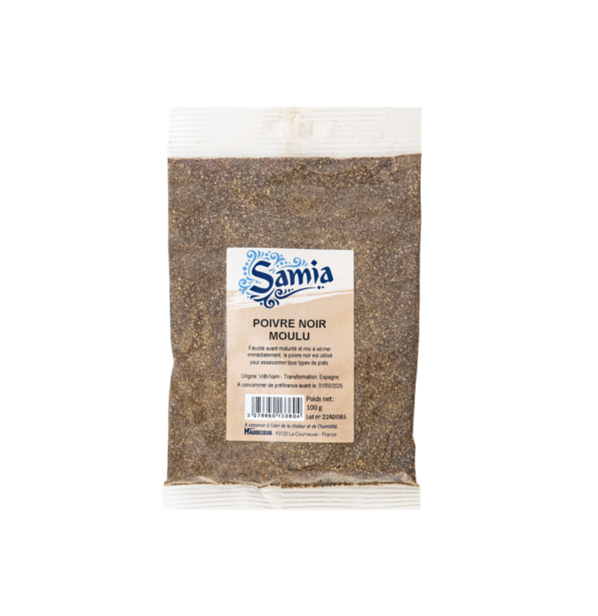 Poivre Noir Moulu Samia 100g