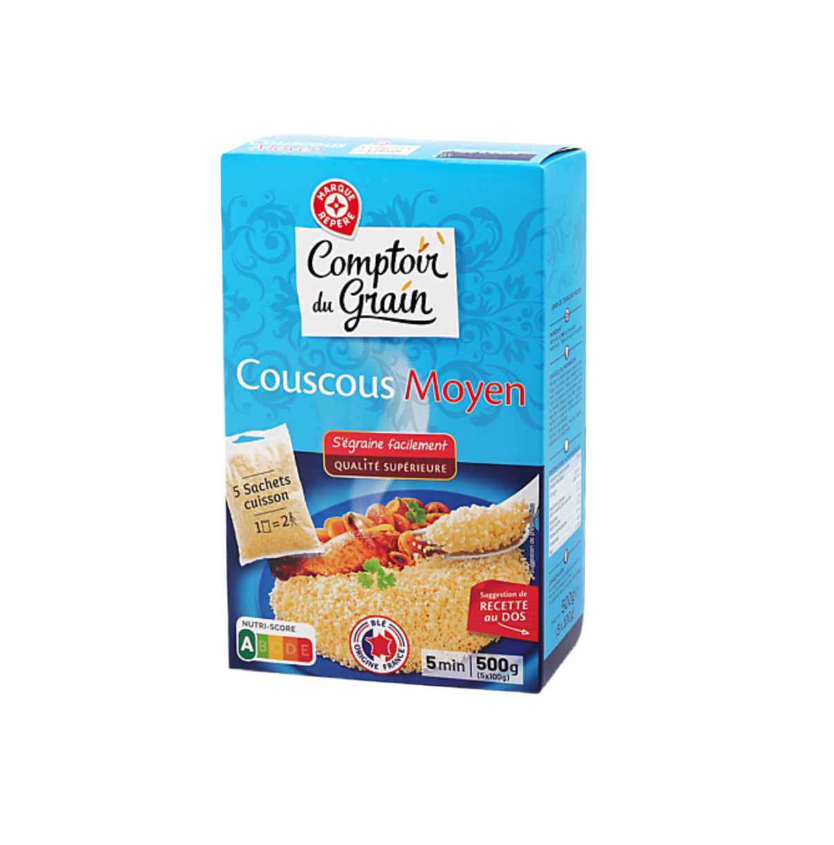 Couscous Comptoir du Grain Grain moyen 5x100g