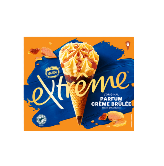 Glace Cône Nestlé Extrême Crème brulée x6 - 426g