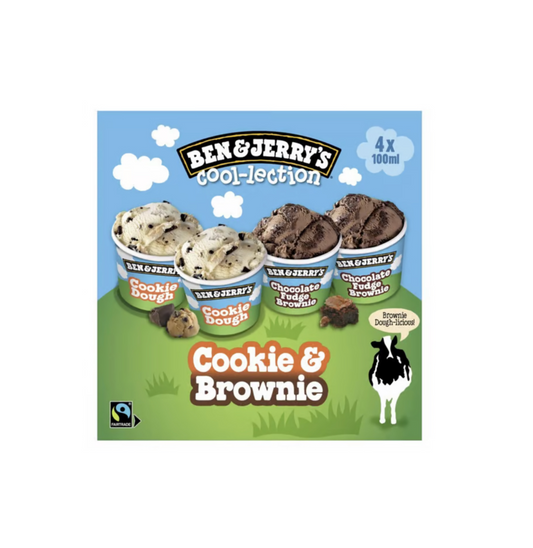 Pot crème glacée Ben & Jerry's Cookie/Brownie 4 x 100ml