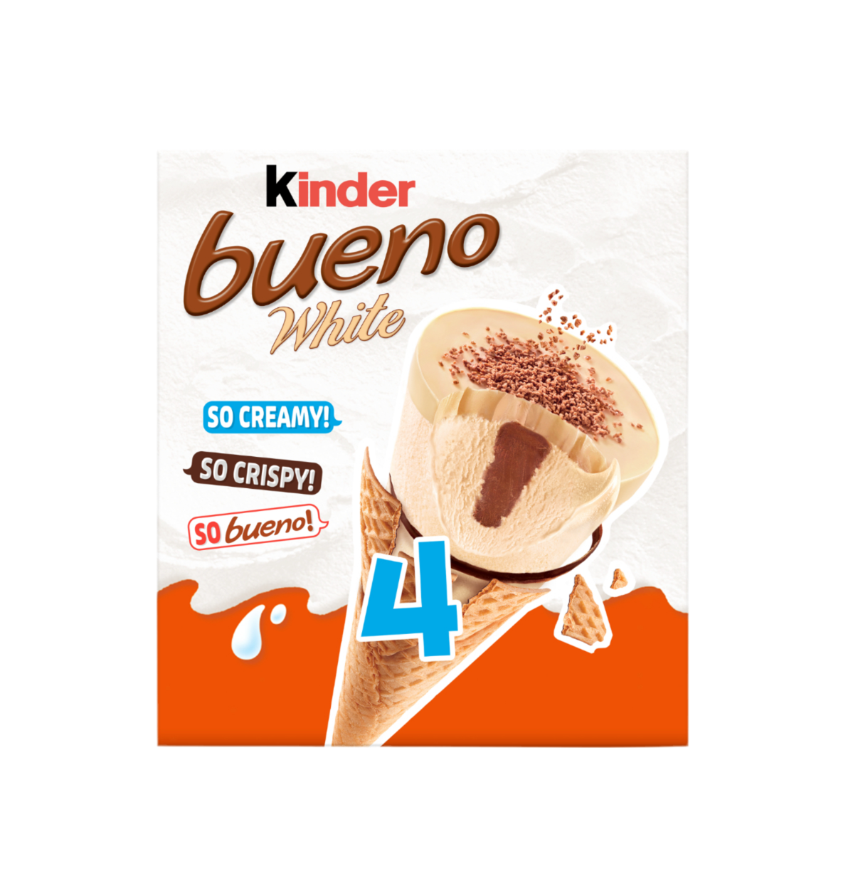 Glaces Kinder Bueno noisettes chocolat blanc x4 - 248g