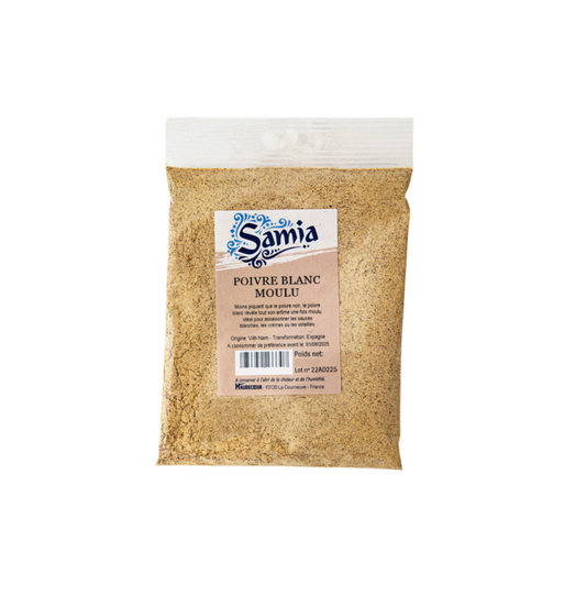 Poivre Blanc Moulu Samia 100g