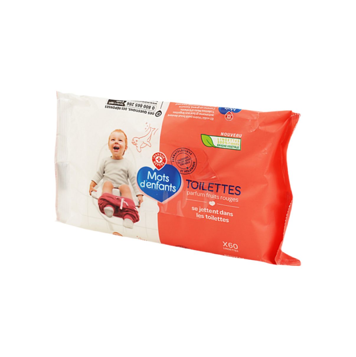 Lingettes bébé Mots d'Enfants Toilettes fruits rouges x60